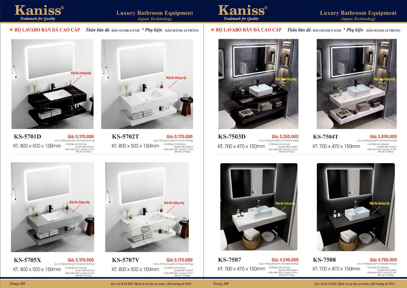 Bảng giá và Catalogue Thiết bị vệ sinh KANISS mới nhất 2025 /Page 55